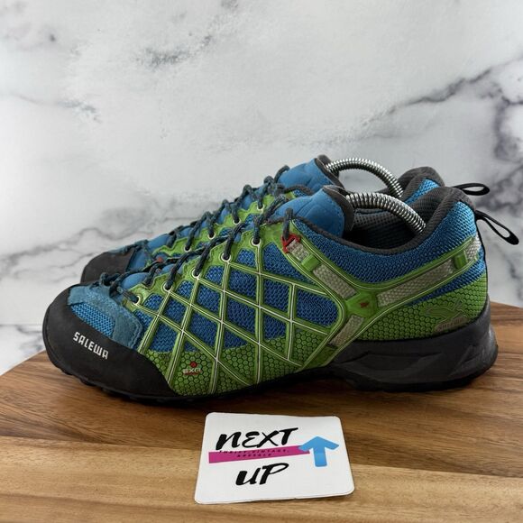 Men’s 9.5-Salewah Wildfire Edge Hiking Approach Blue Climbing Trail Sneaker - Picture 1 of 9